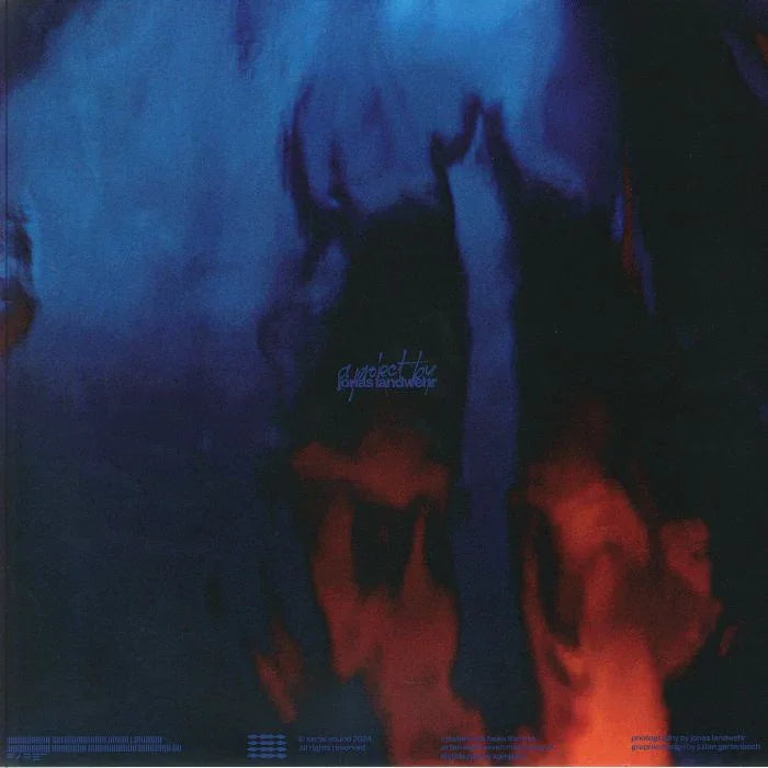 Abstract vinyl cover with blue and red blurred shapes, ambient electronic music album