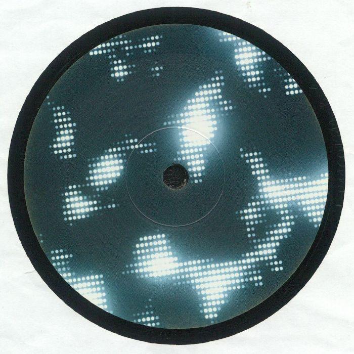 Vinyl record with abstract dotted light pattern on the label, electronic music design