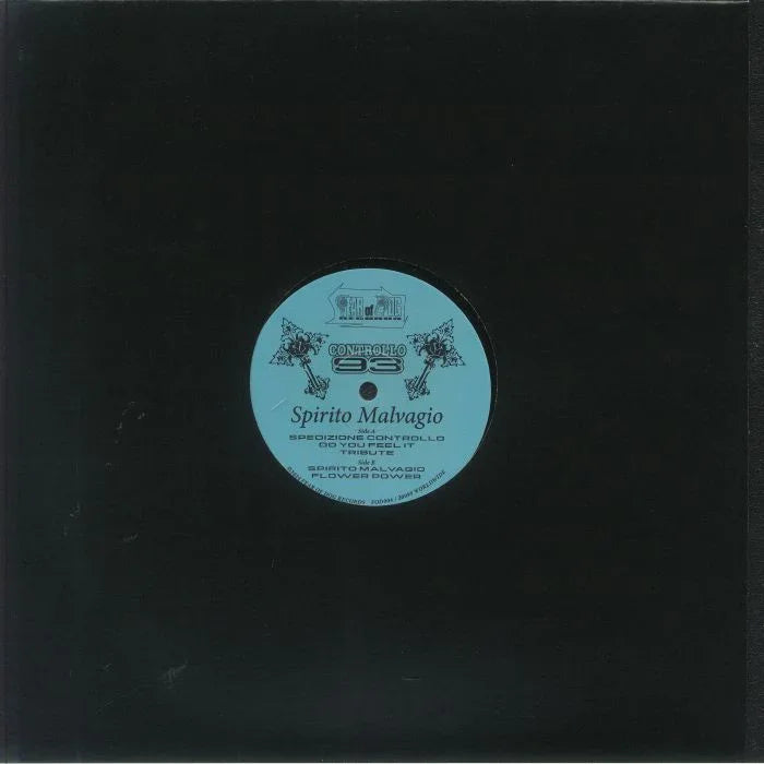 Spirito Malvagio blue label vinyl record in black sleeve, electronic music release