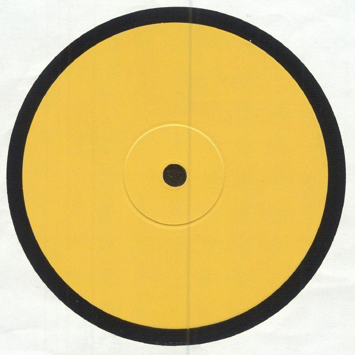 Yellow circular target with thick black outer ring and smaller black circle at center on white background