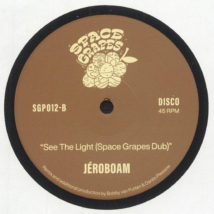 Space Grapes SGP012-B vinyl label for Jéroboam See The Light Space Grapes Dub, disco 45 RPM.