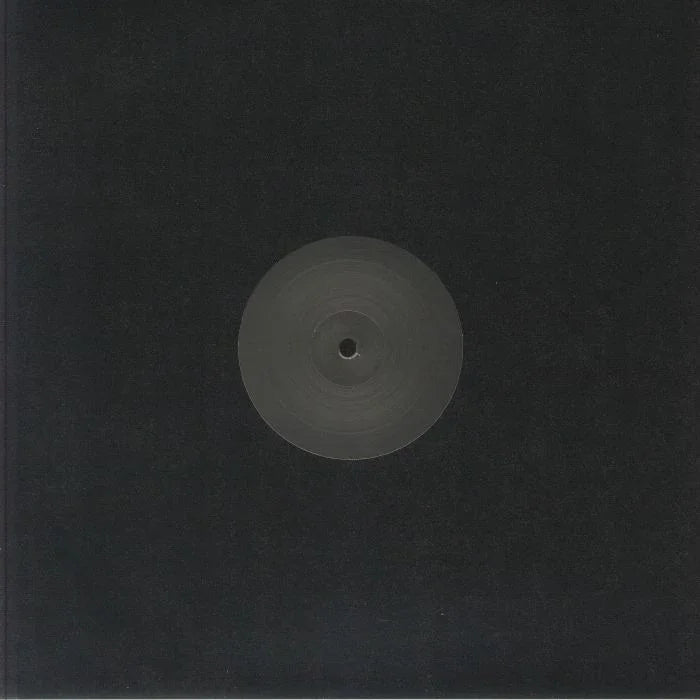 Black vinyl record in plain black sleeve, minimal design, electronic music LP
