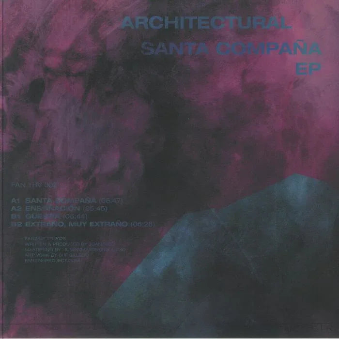 Architectural Santa Compaña EP vinyl cover with abstract purple and blue textured background