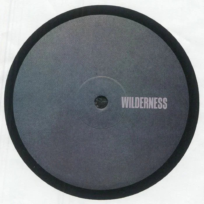 Black vinyl record with plain dark gray label and the word 'WILDERNESS' in white text.