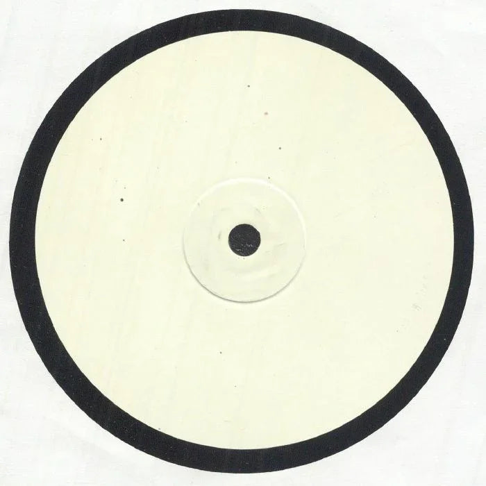 White label vinyl record with blank center, black outer ring on white background