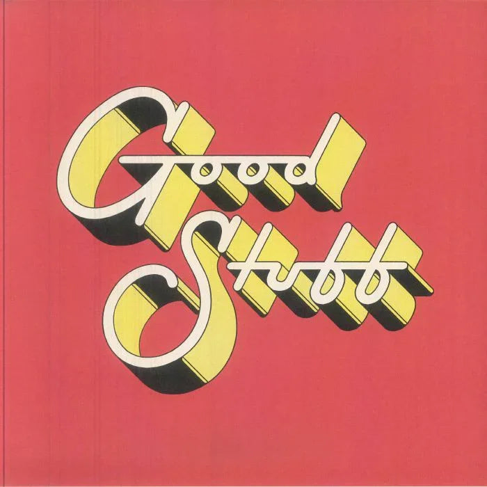 Good Stuff album cover with bold yellow 3D lettering on a red background