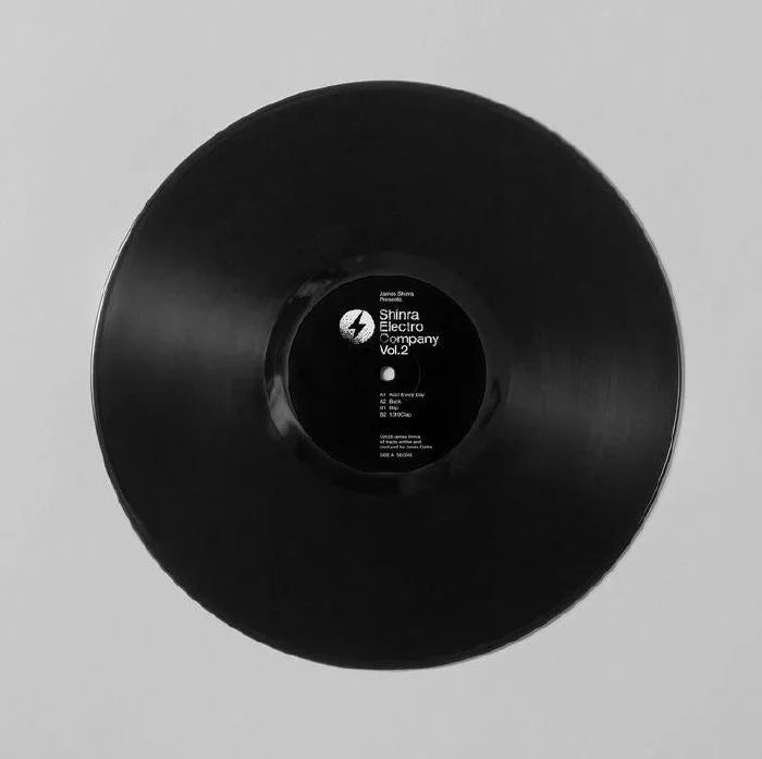 Black vinyl record titled 'Shinra Electro Company Vol.2' on a plain background