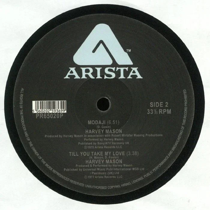 Arista vinyl record label, Harvey Mason Modaji Till You Take My Love, 33rpm Side 2
