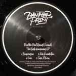 Panther Print vinyl record with white text, EP tracklist, and logo on black label.