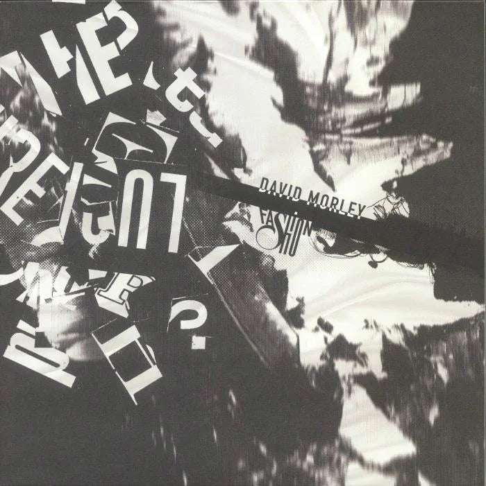 David Morley fashion album cover with abstract black and white graphic text design