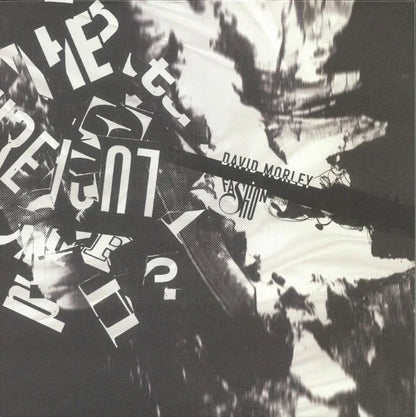 David Morley fashion album cover with abstract black and white graphic text design
