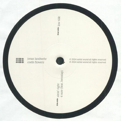 Jonas Landwehr Coeln Flowerz vinyl record label with tracks Sitin' Right and Sure featuring Berniap, 2024 serial sound