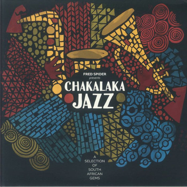 Fred Spider presents Chakalaka Jazz album cover with colorful abstract African patterns and drums