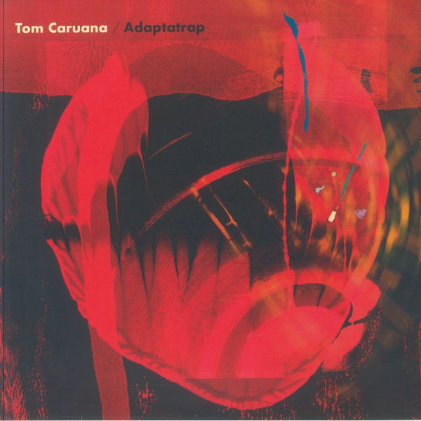Tom Caruana Adaptatrap album cover with abstract red and black circular patterns
