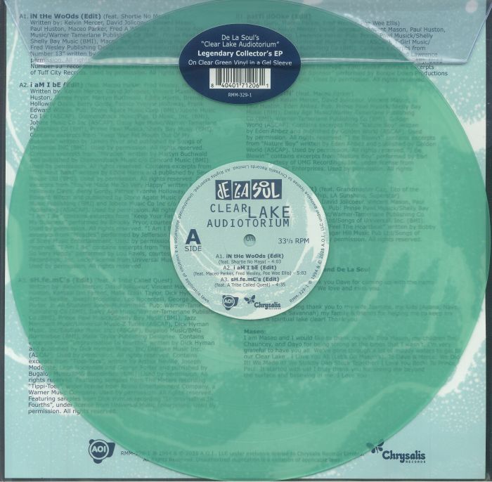 De La Soul Clear Lake Audiotorium Translucent Green Vinyl 12"