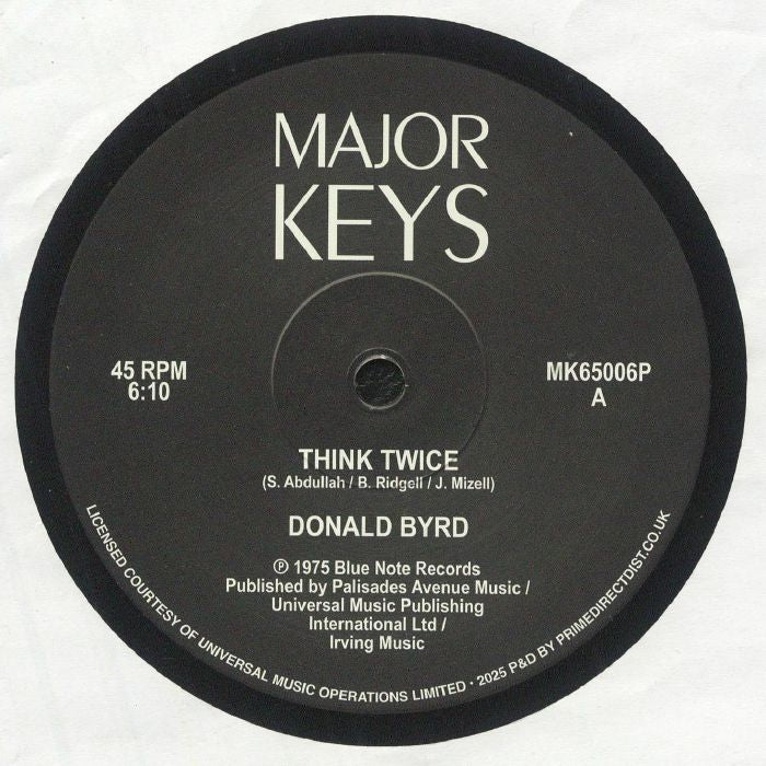 Donald Byrd 'Think Twice' Jazz Funk Soul 12-inch Vinyl Single – Major Keys