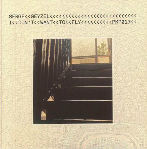 Serge Geyzel record cover, staircase photo, I Don't Want to Fly, minimal design