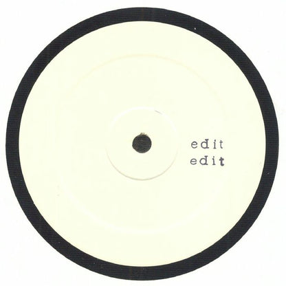 Round white object with black border and 'edit' text on a white background