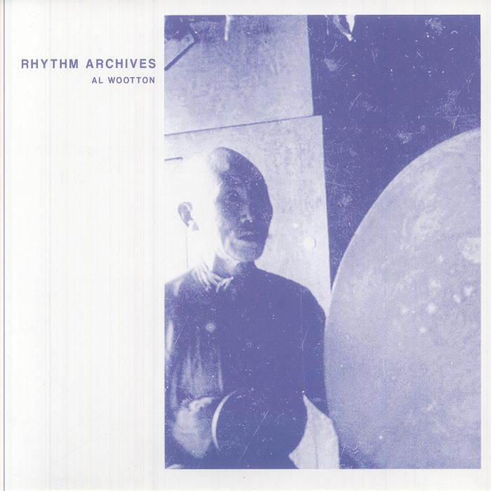 Vintage album cover featuring musician Al Wootton playing gong on Rhythm Archives