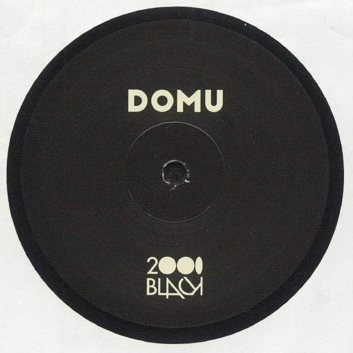 Domu vinyl record with 2000 Black label on black background