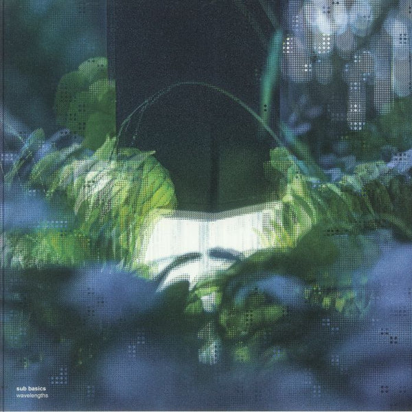 Abstract nature scene with green leaves and a bright light in the center, digital art style