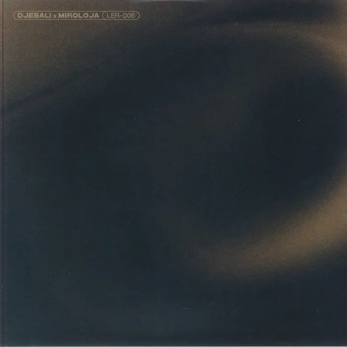 Minimalist DJEBALI x MIROLOJA vinyl record cover with dark abstract swirl design