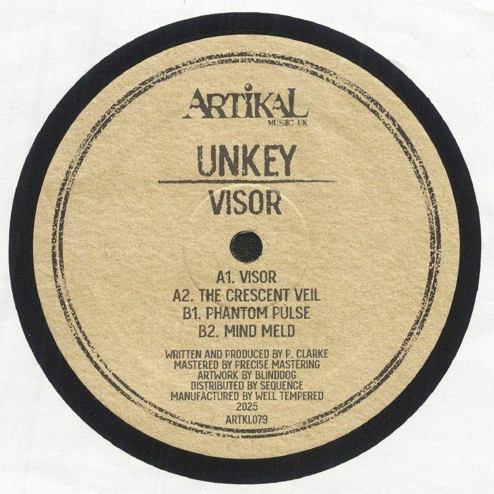 Unkey Visor vinyl record label featuring tracklist and Artikal Music UK logo