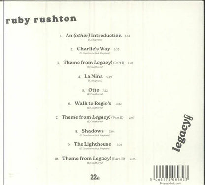 Ruby Rushton Legacy album back cover with tracklist and barcode