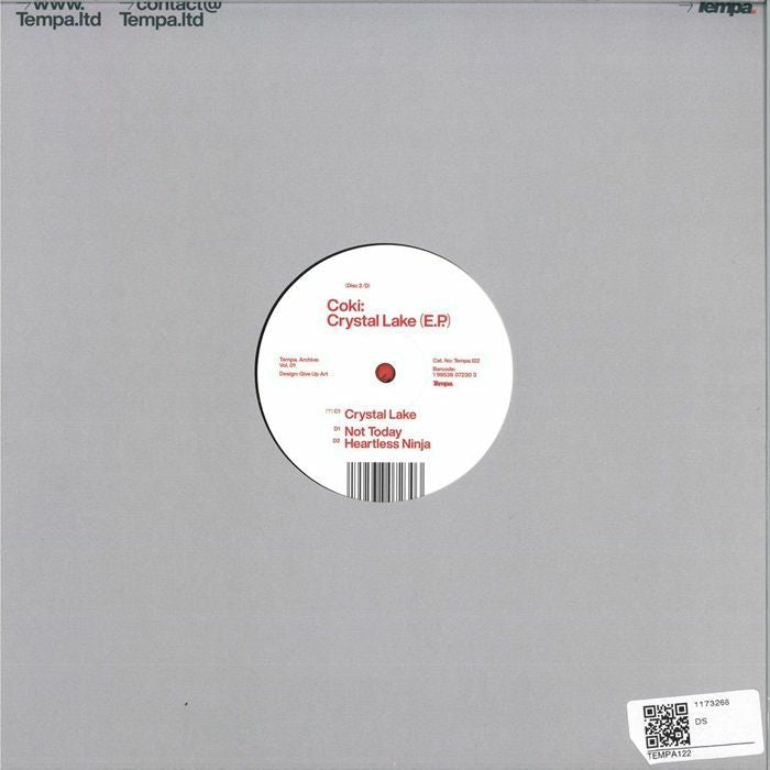 Coki Crystal Lake EP vinyl record in gray sleeve with track titles and barcode label