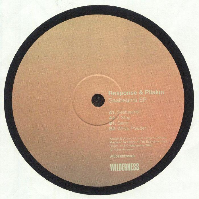 Response & Pliskin Seabeams EP vinyl record, beige label with tracklist, Wilderness002