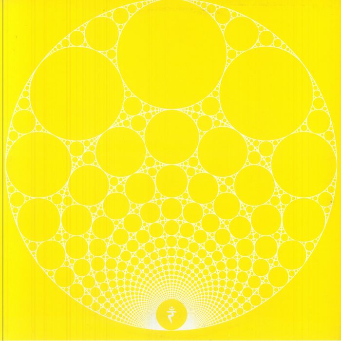 Yellow fractal pattern with concentric white circle designs creating an intricate geometric art