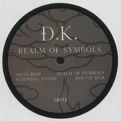 D.K. Realm of Symbols vinyl record label with tracklist and abstract design