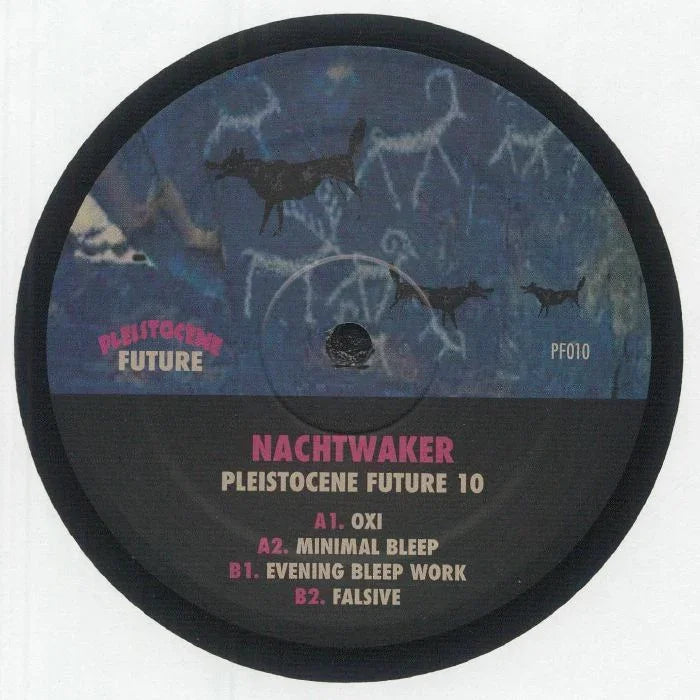 Nachtwaker Pleistocene Future 10 vinyl record with tracklist and abstract animal art on label