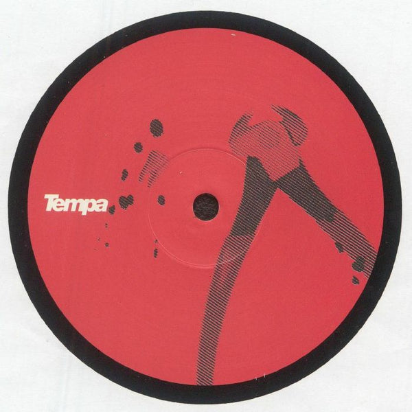 Red and black vinyl record label with Tempa logo and abstract plier design