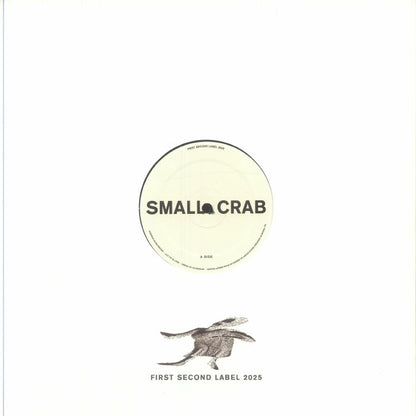 White record sleeve with Small Crab label in center and abstract crab artwork below, First Second Label 2025