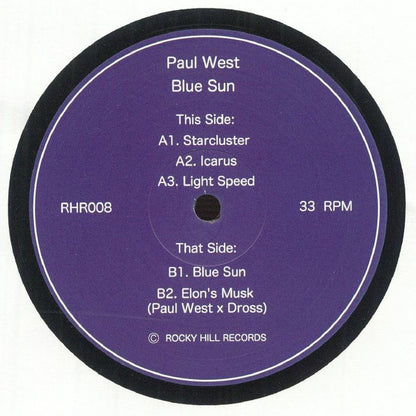 Paul West Blue Sun Stargazing Deep House Electro Vinyl Rocky Hill Records