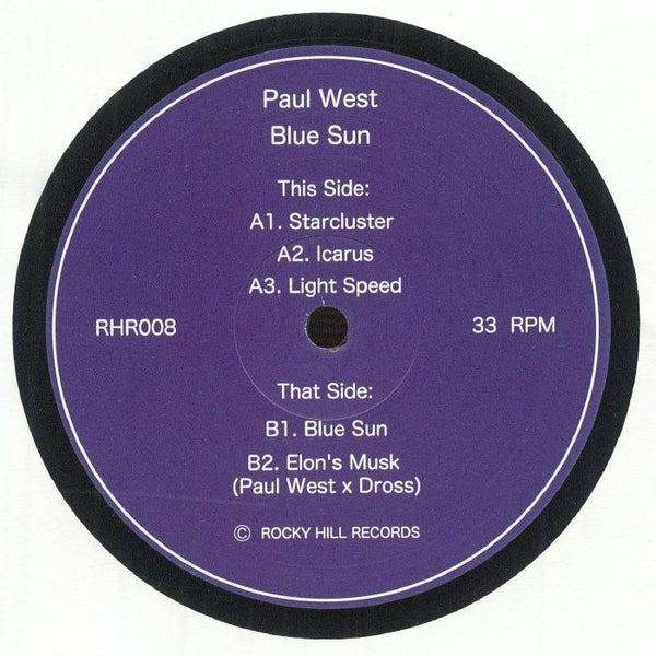 Paul West Blue Sun Stargazing Deep House Electro Vinyl Rocky Hill Records