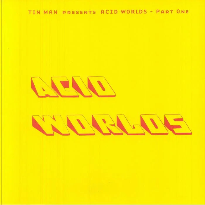 Acid Worlds Part One album cover with bold yellow background and red 3D text