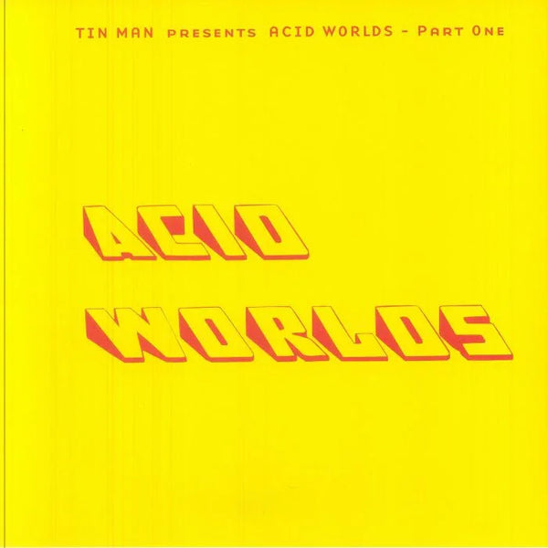 Acid Worlds Part One album cover with bold yellow background and red 3D text