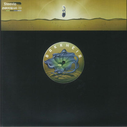Steevio Bakkheia album cover with surreal floral design and vinyl record label