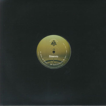 Steevio vinyl record with black sleeve, label featuring water droplet and track list including Apricity and Octopoda