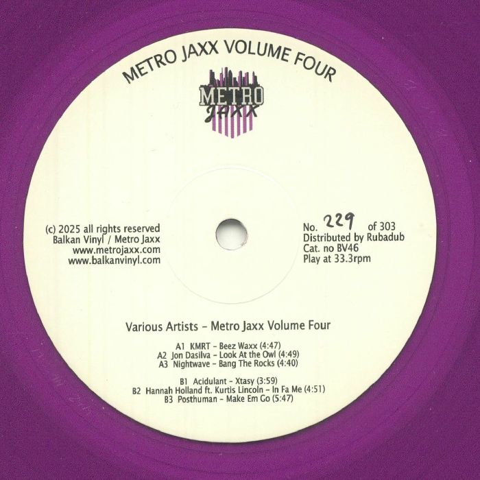 Metro Jaxx Vol 4 Coloured Vinyl 12" - KMRT, Dasilva, Nightwave, Acidulant, Holland, Posthuman