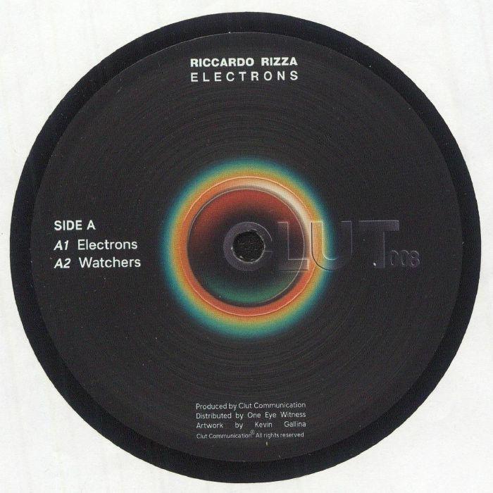 Riccardo Rizza Electrons vinyl record side A label with tracklist and colorful circular artwork