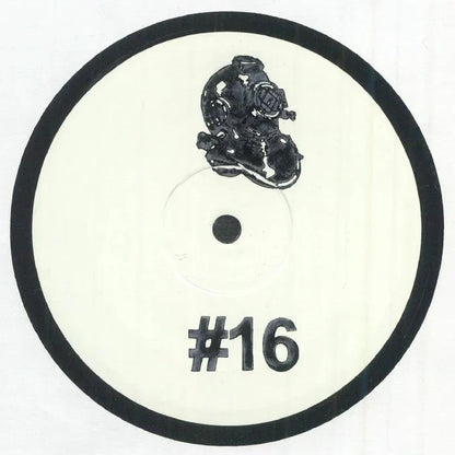 White vinyl record with black diver helmet graphic and #16 label in black circle border