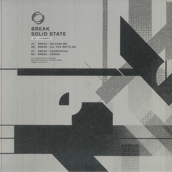 Break Solid State vinyl record cover with geometric abstract design and monochrome text.