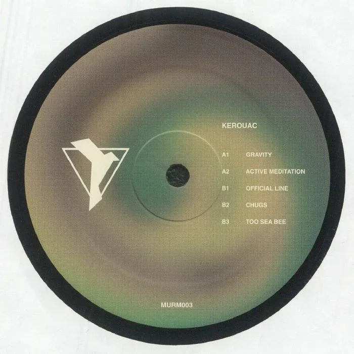 Kerouac vinyl record with tracklist on abstract label design