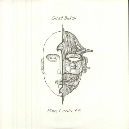 Silat Beksi Pina Coala EP vinyl cover with abstract split-face line art drawing