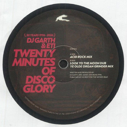 DJ Garth & ETI - Twenty Minutes Of Disco Glory (30th Anniversary Reissue) (12")