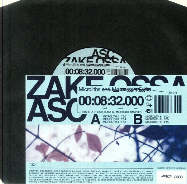 ZAKE / OSSA / ASC - Microliths (EP) (7" Hand-Numbered, Ltd. Edition) (PRE ORDER)