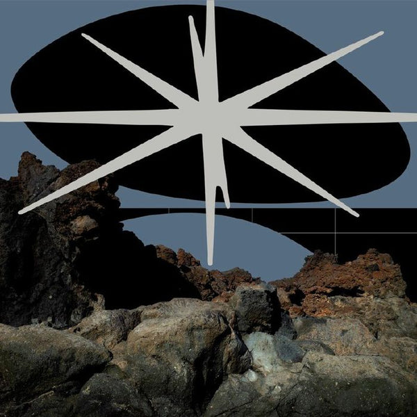 Abstract design with a star-like shape on a rocky background